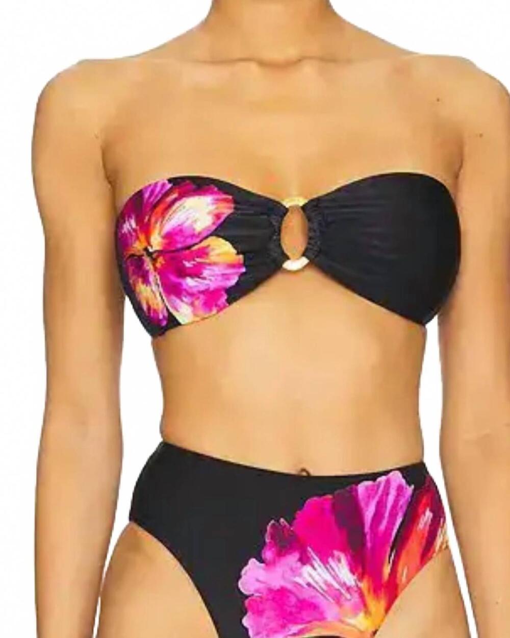 NEW L*SPACE jasper bikini top in after midnight hibiscus